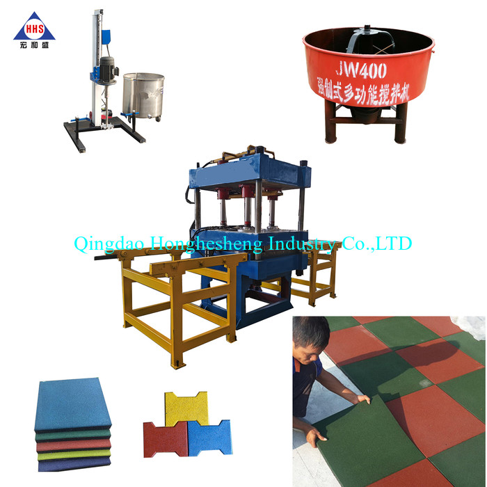 Rubber Floor Tile Making Machine Rubber Tile Vulcanizing Press Machine For Moulding