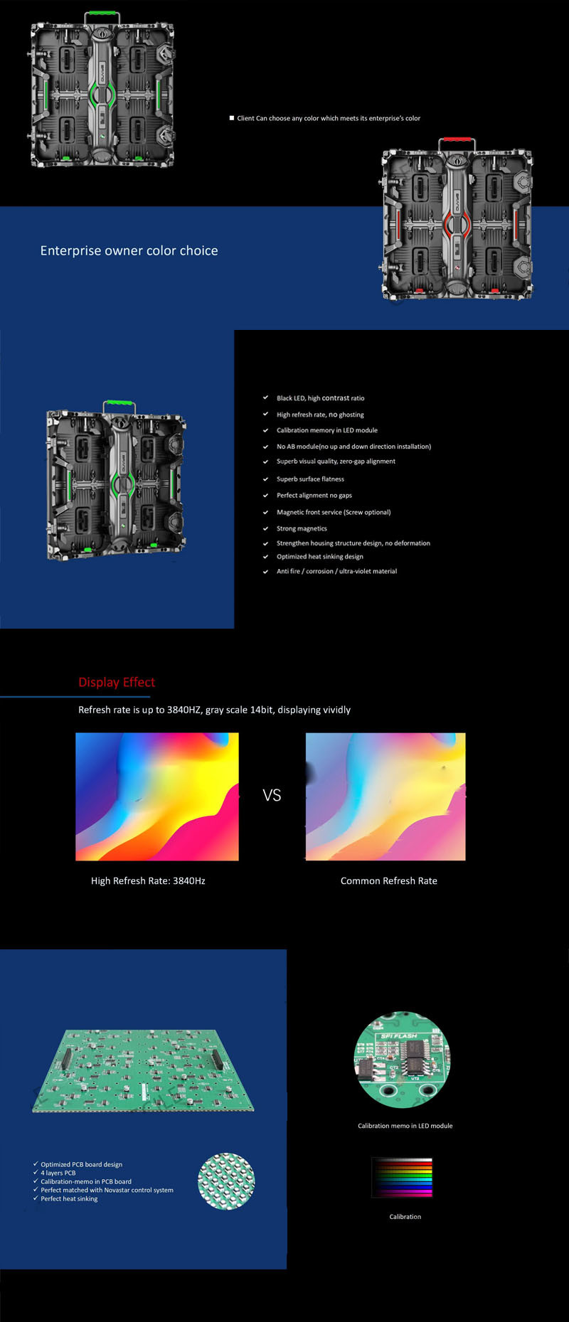 Business 3840Hz Indoor Led Display Screen Waterproof P3.91 Video Wall