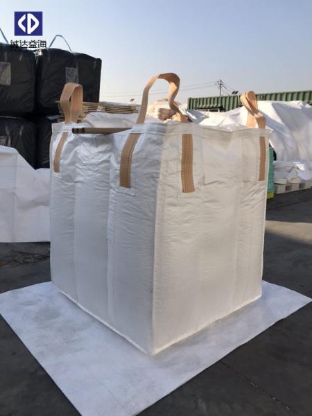 Plastic Jumbo PP Bulk Bags 1000kgs Loading Weight White Color 4 Cross Corner