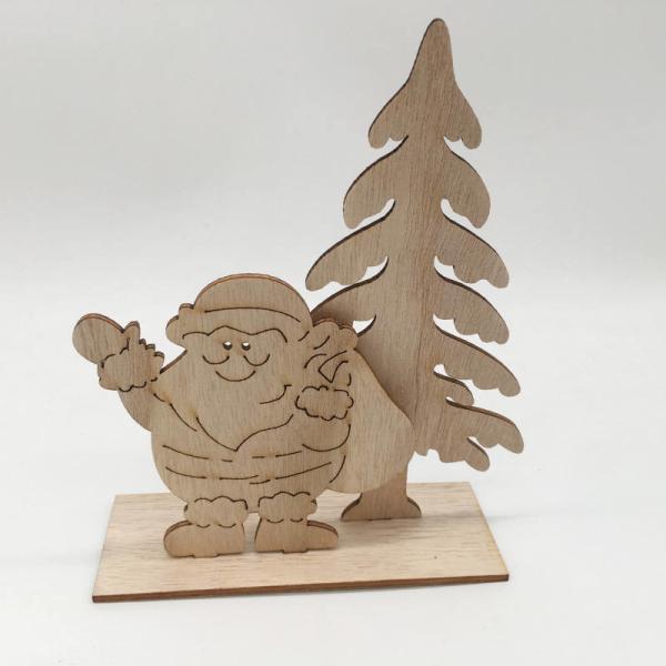 Christmas Tree Santa Elk Wooden Chips Festival Ornaments For Family Party Table