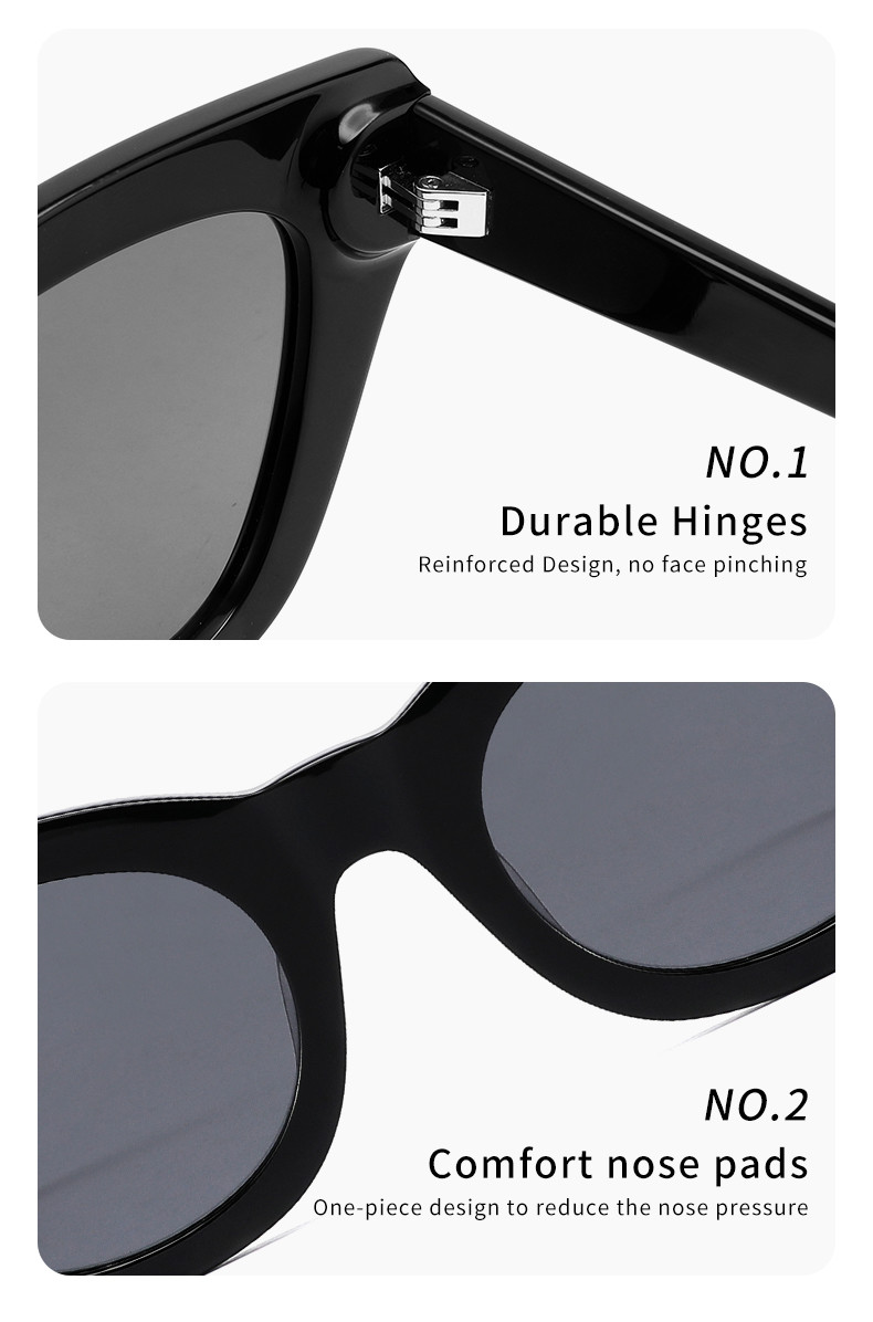 Polarized Round Acetate Sunglasses Retro Cat Eye For Women