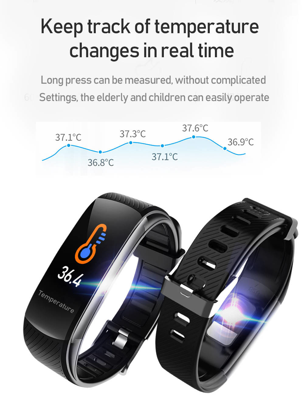 Smart Bp Hr Bracelet Camera Control Moving Target Fitness Tracker For Women