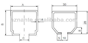 Crane C Rail Festoon System Galvanized Steel Conductor Rails With Brass Dowel