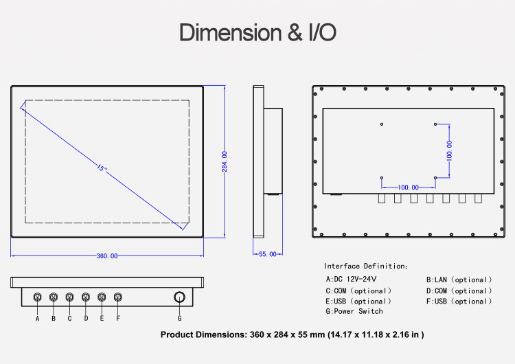 High Pressure IP69K Waterproof HMI Panel PC Intel Celeron J1900 touch screen