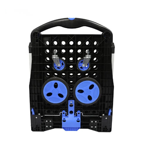 Trolley Double Folding Basket Trolley Easy Maneuvering