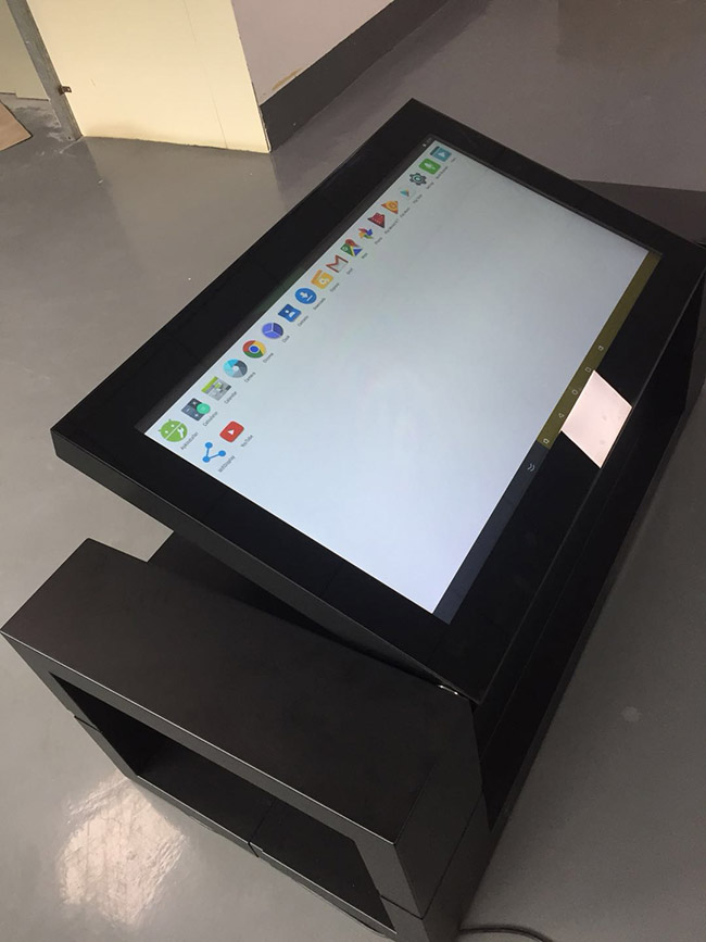 Hottest 43" Indoor Interactive Smart Touch Screen Coffee Table for Restaurant Lifting Touch Table