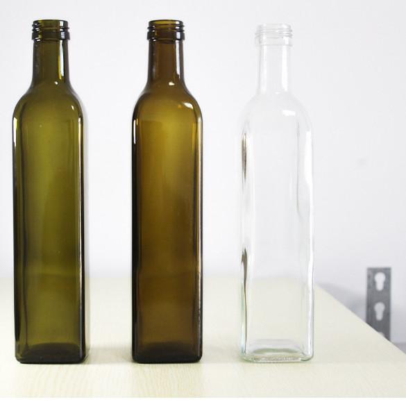 100ml 250ml 500ml 750ml 1L Square Marasca Glass Bottle for Cooking Oil