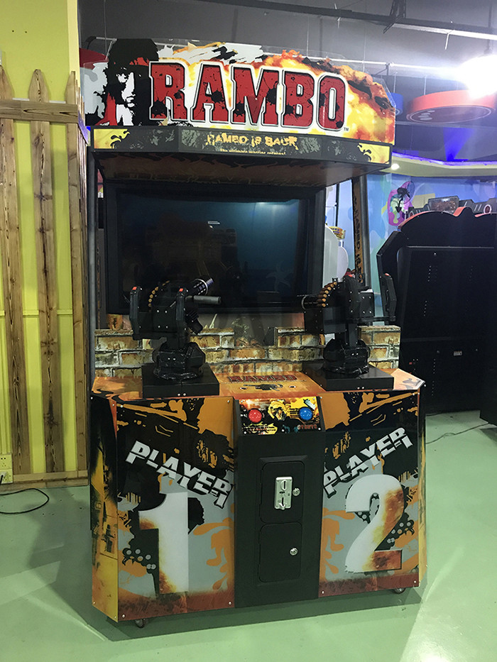 Indoor Adult Shooting Arcade Machines Coin Operated Rambo 2 Hardware Material