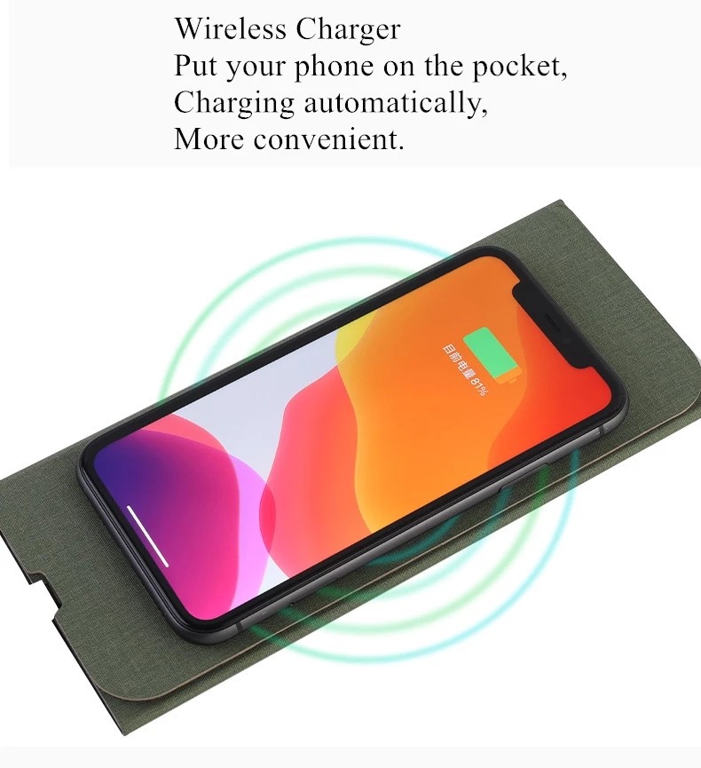 Promotional Gift Pu Leather Wireless Charging Mouse Pad Multifunctional Folding