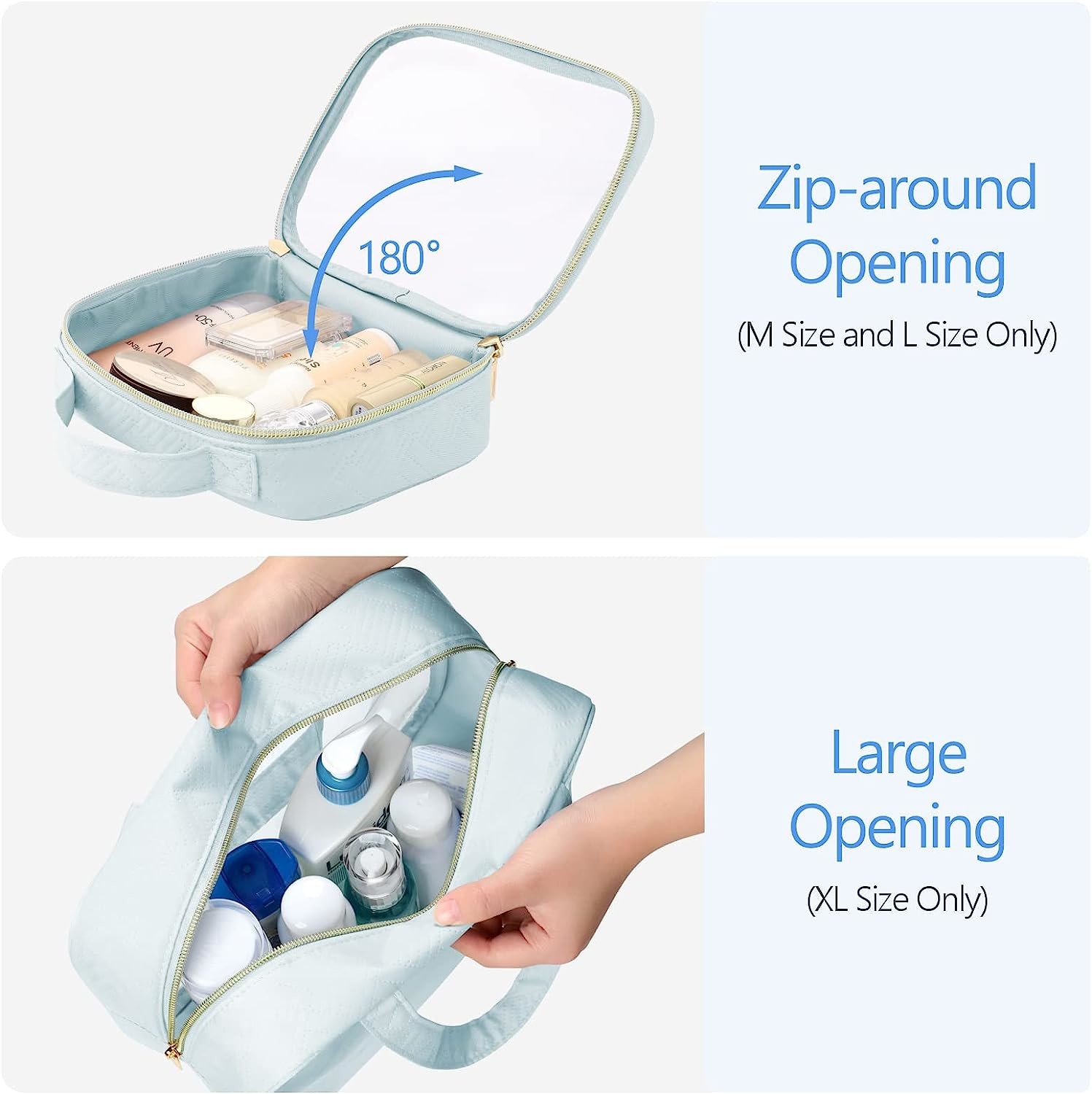 3 Pack Clear Makeup Bags With Handle Large Opening Waterproof Clear Cosmetic Bags