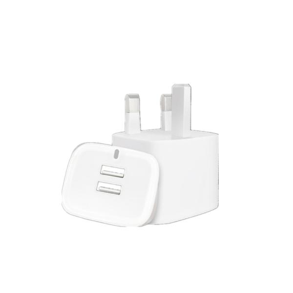 2.4a Dual Usb Wall Charger Fast Charging Travel Wall Charger 12w Uk Plug Mains