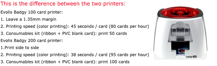 Evolis Badgy200 Smart Plastic ID IC Card Printer 25-40 Card Feeder Capacity and Design