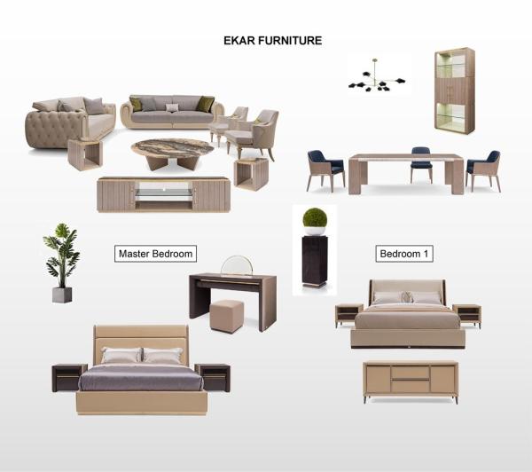 Stylish 1 Living Room 1Dining Room 2 Bedroom Luxury Italian Modern Home