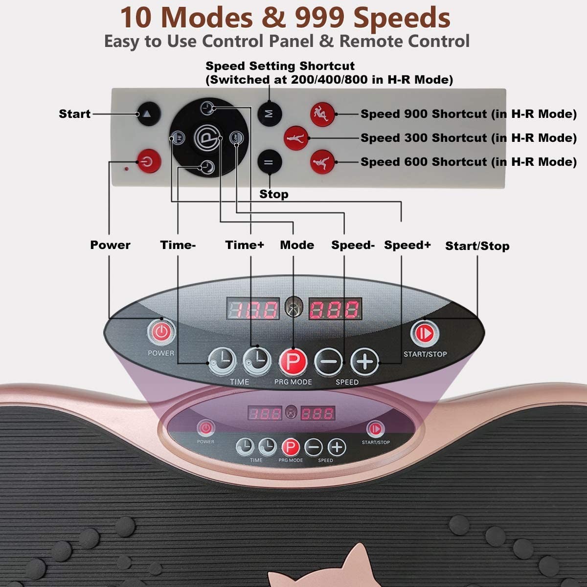 180W 999 Levels Vibration Plate Exercise Machine Whole Body Training High Speed
