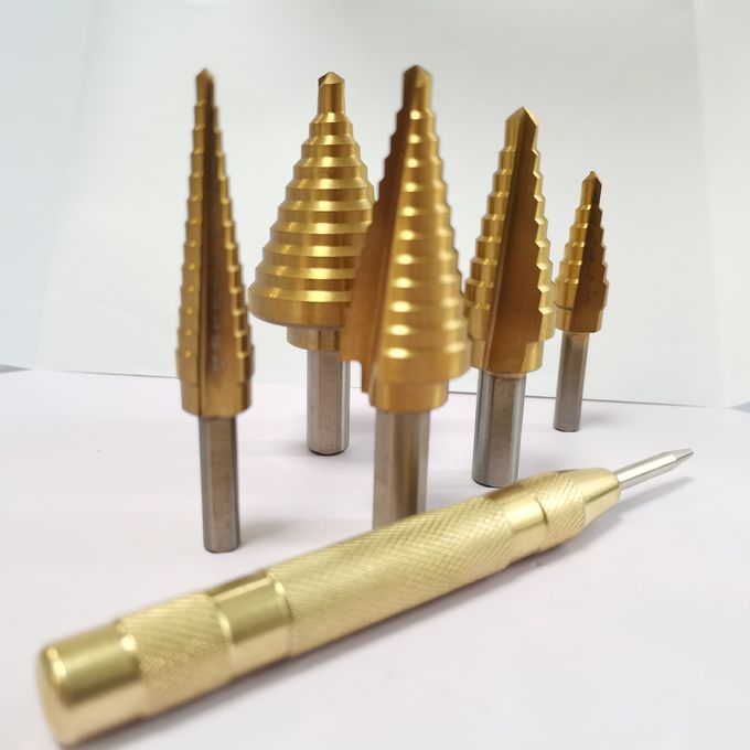 6PCS HSS Titanium Coated Diamond Core Drill Bits With Center Punch