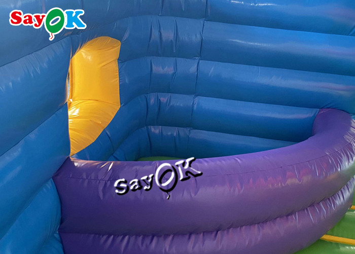 Unicorn Theme Kids Jumping Castle Slide Tarpaulin Inflatable Bouncy House With Blower