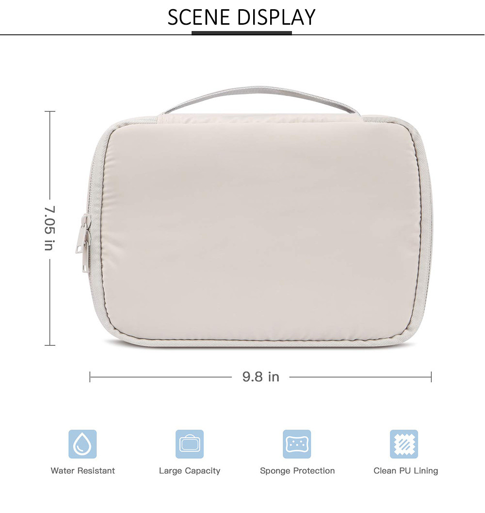 Large Capacity Two Way Zipper Closure Polyester Cosmetic Bag