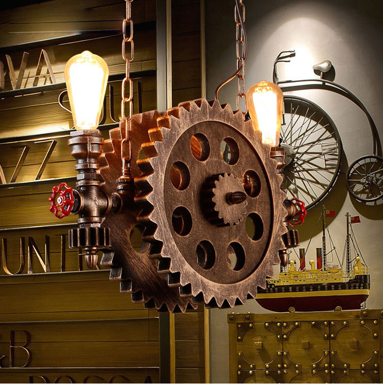 Vintage Loft Pendant Lamps Gear Clain Lights Water Pipe Arm Bar Restaurant Industry lamp(WH-VP-196)