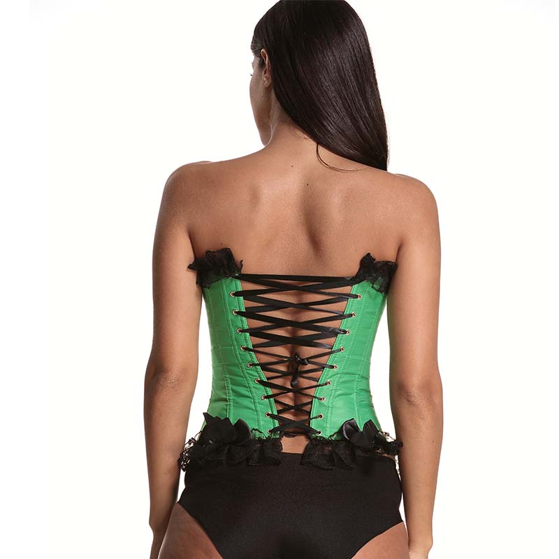 Sexy Beauty Green Lace Waist Corset back