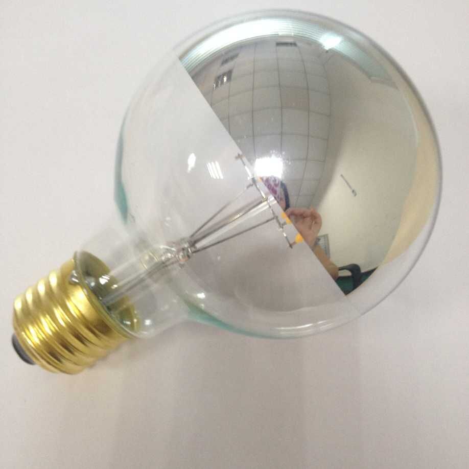 ETL UL cUL approved dimmable led globes lighting filament led G25/G80 half chrome gold mirror glass