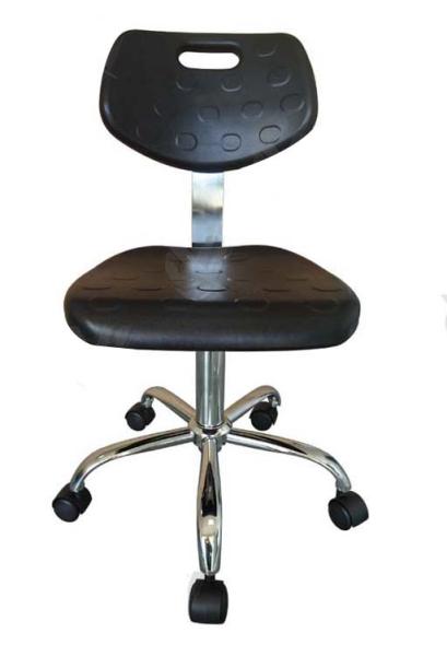 Workplace Anti Static Stool ESD Safe Chairs Polyurethane Material Chrome Five