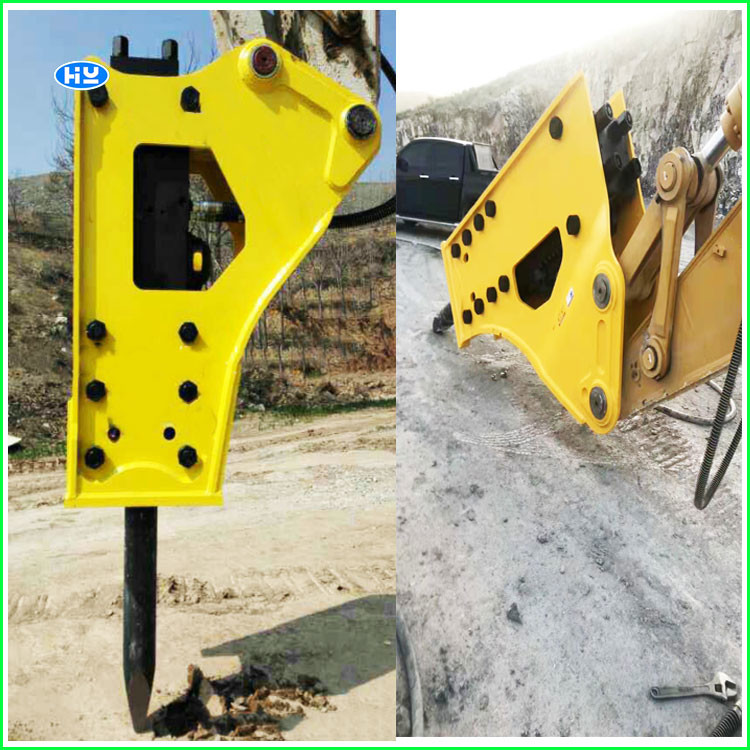 Mining Quarry Skid Steer Breaker Attachment Piston 20CrNiMo 42 Ton Excavator