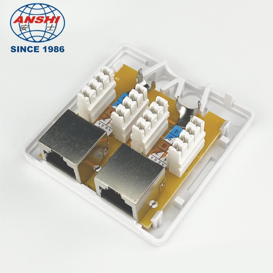Double Port FTP Surface Mount Box CAT6 3U Gold Plating
