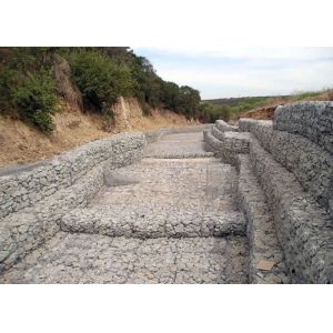Five Twist Galvanized Gabion Mesh 10x12cm 4x1x1m Straight Twist Weaving