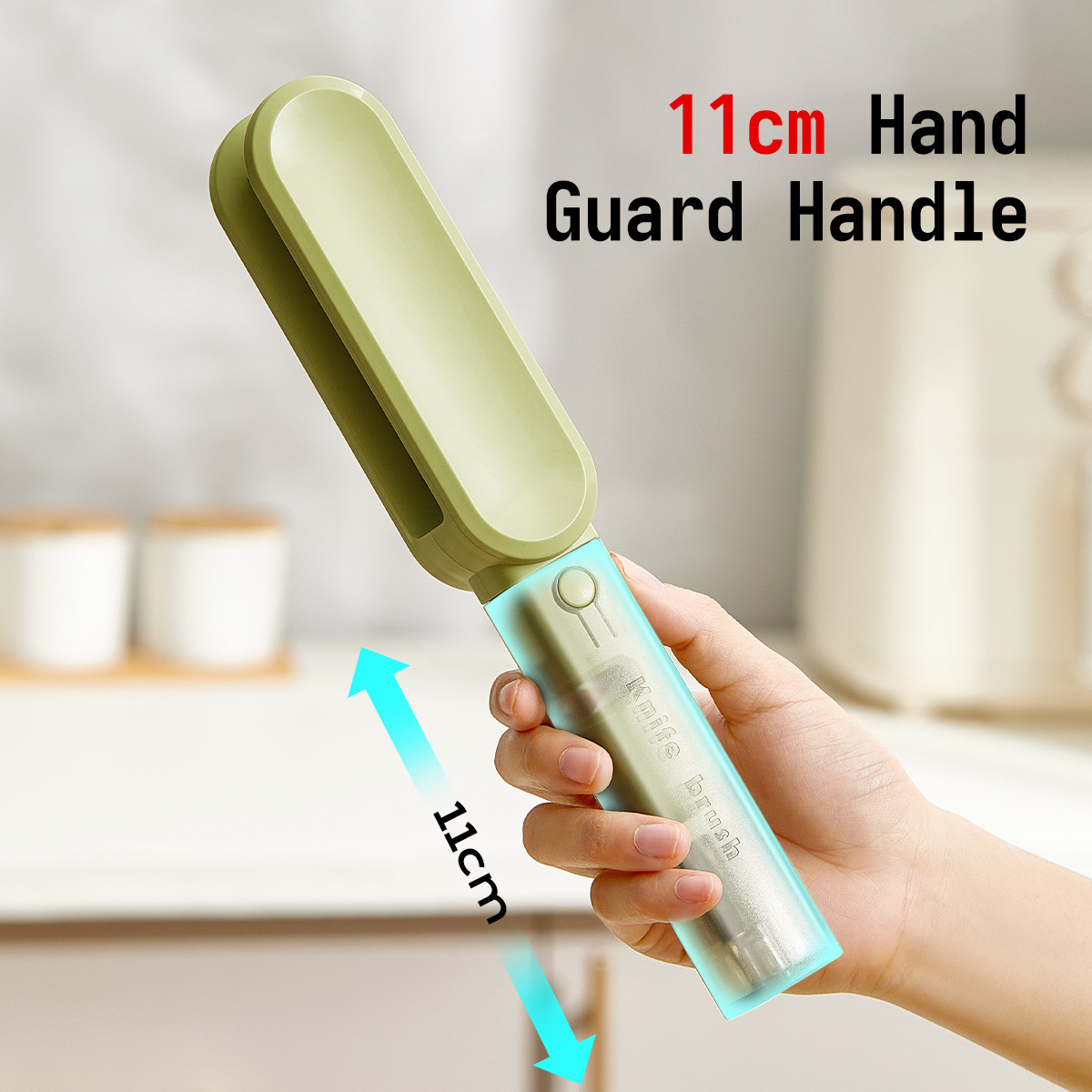 11CM Safety Guard Handle Knives Blade Cleaning Grinding Tools 4 In 1 Cutlery Cleaning Brush