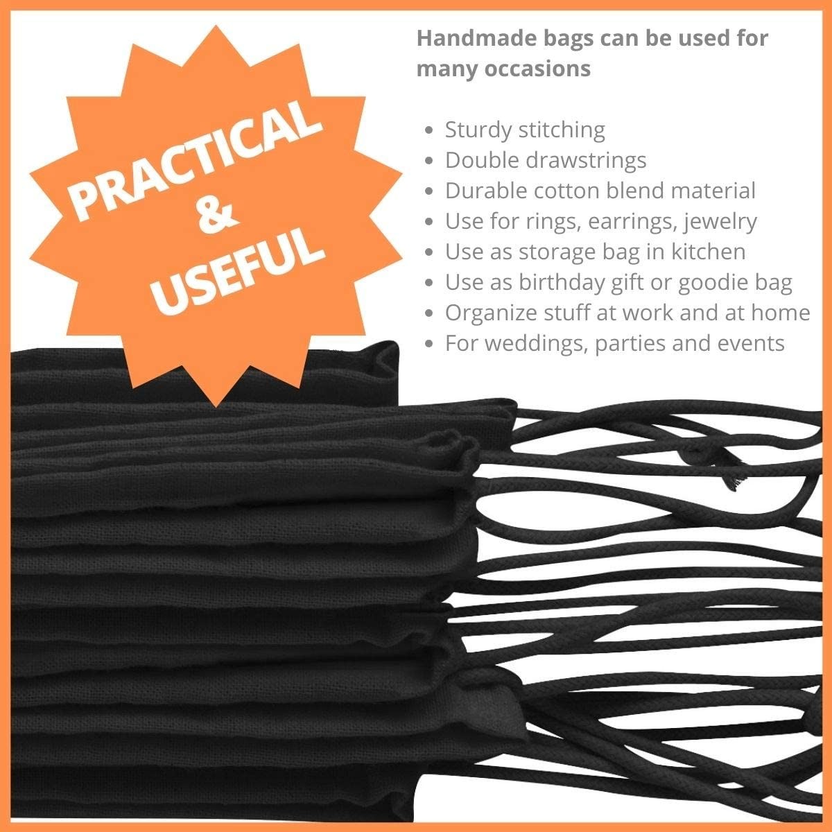 Lager capacity Durable lLightweight Cotton Blend Drawstring Bags