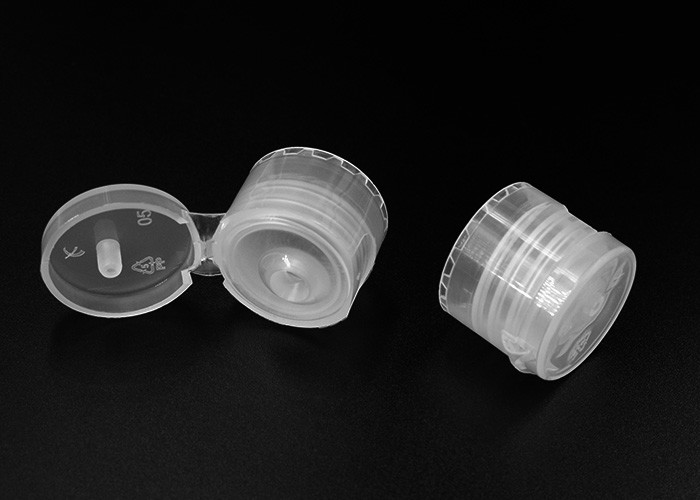 Clear Flip Top Plastic Bottle Caps Corrosion Resistence / Hand Sanitizer Bottle Cap