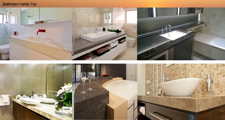 Carrara White Marble Stone Kitchen Countertops Sink Hole For Construction