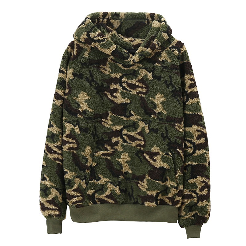 Cool Style Womens Pullover Hoodie / Blank Camo Sherpa Hoodie Any Size Available