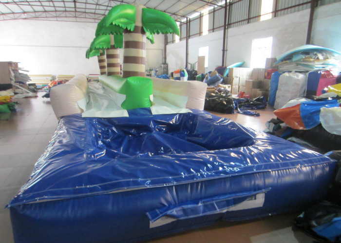 Palm trees slope inflatable water slide 2017 China inflatable water slide with pool