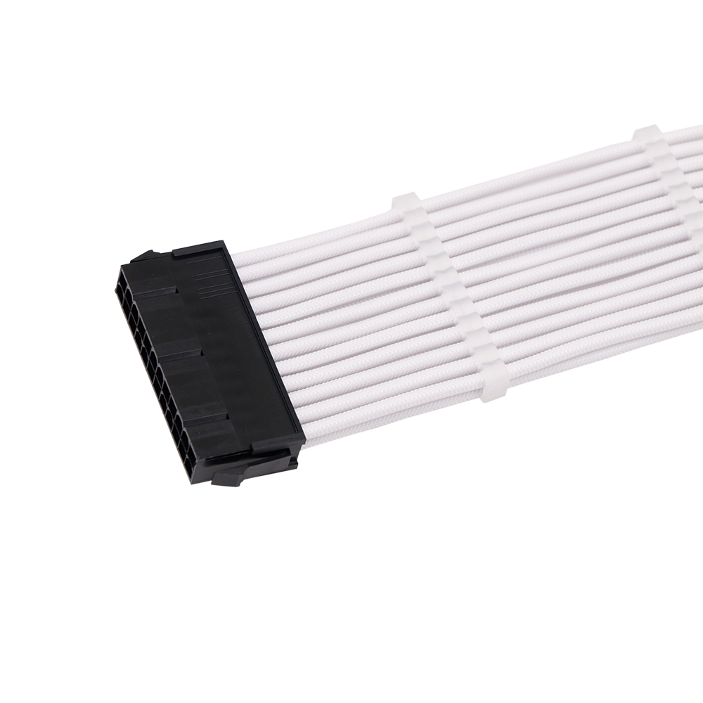 90 Degree Bradided Sleeve24Pin ATX Cable Extension Sleeve Computer Cable Extension Supply Adapter Sleeved PSU Cable Extension