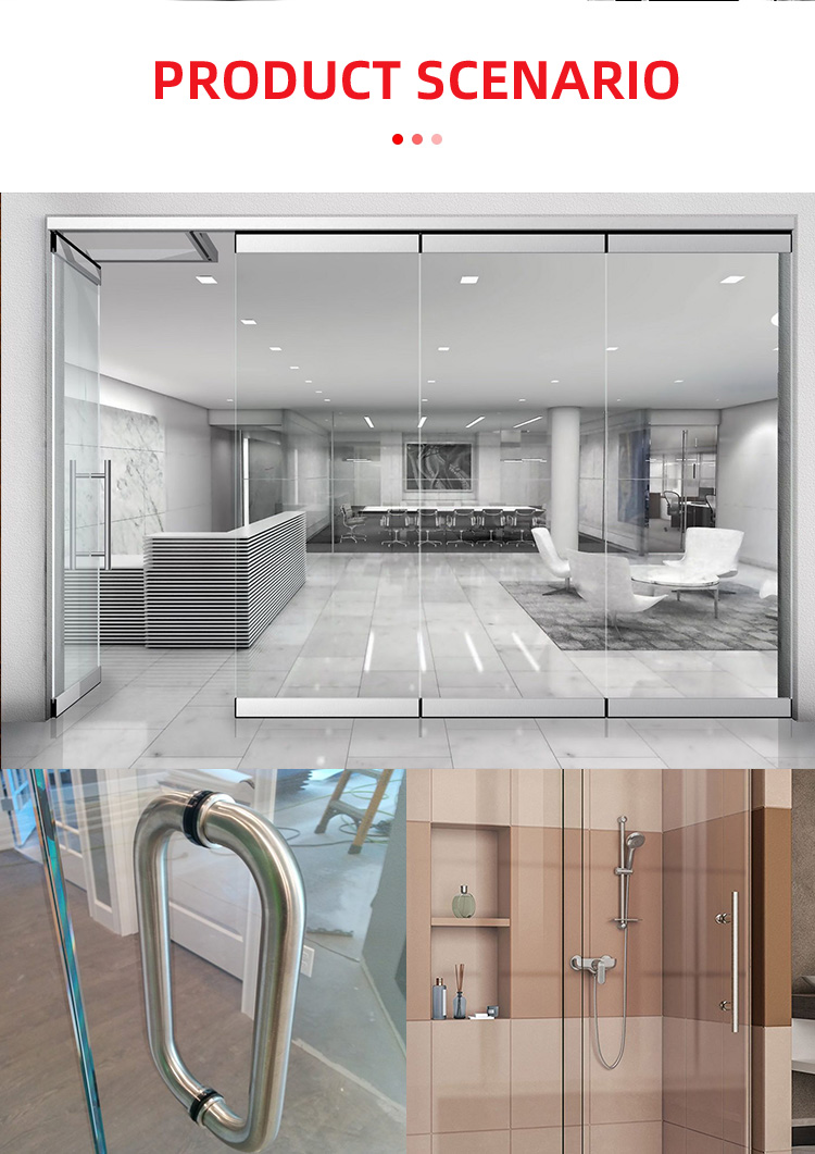 8-12mm Door Thickness Shower Door Rose Gold Pull Handle with 1.0mm Pipe Thickness