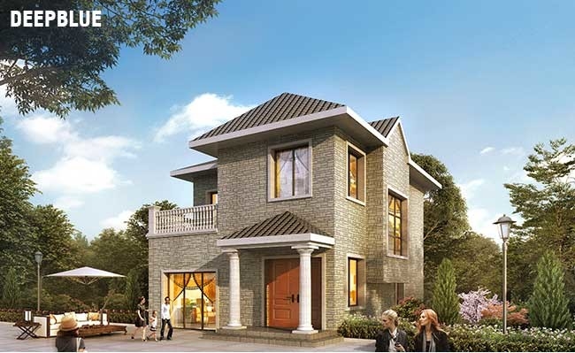 Duplex Light Gauge Steel Truss Prefabricated Homes 2nd Floor Luxury Villa