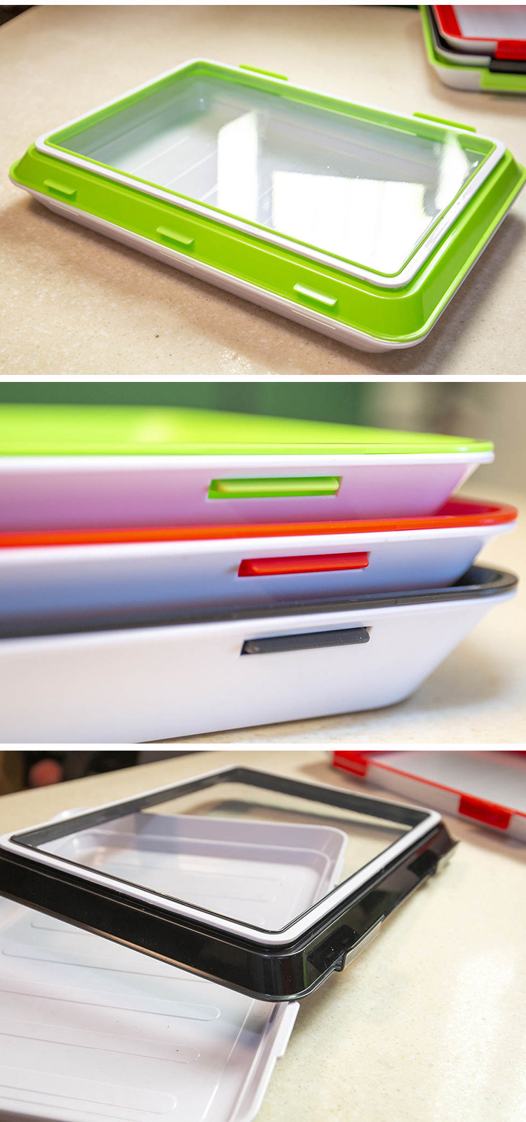 Hot Selling Clever Tray New Idea Kitchen Vegetable Food Preservation Plastic Clever Tray