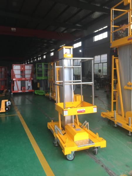 8m Aluminum Aerial Work Platform Hydraulic Vertical Lift Table 0.75Kw Lifting
