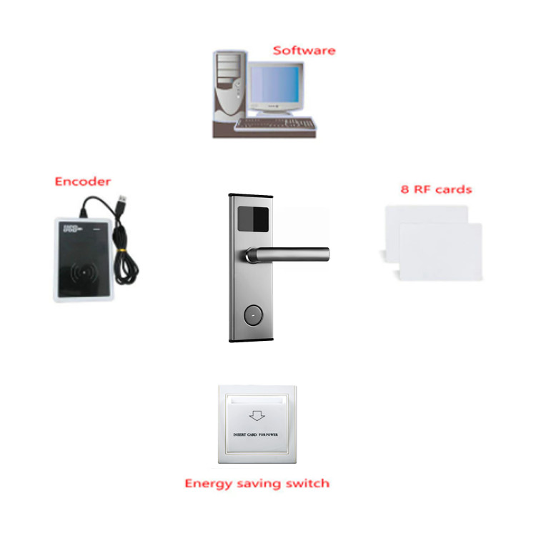 Smart Hotel T5557 Card Key Door Lock 240x78mm Working On Window XP7