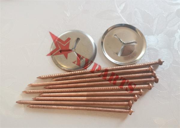 Copper Plated CD Weld Pins With Metal Washers For Fixing Thermal Insulation