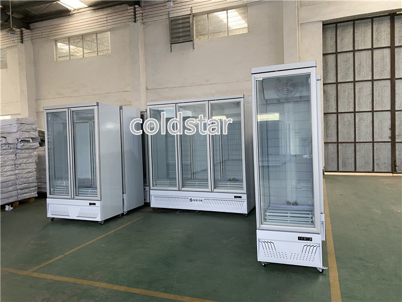 Glass Door Beverage Cooler 450L Upright Soft Drink Beer Refrigerated Display Case
