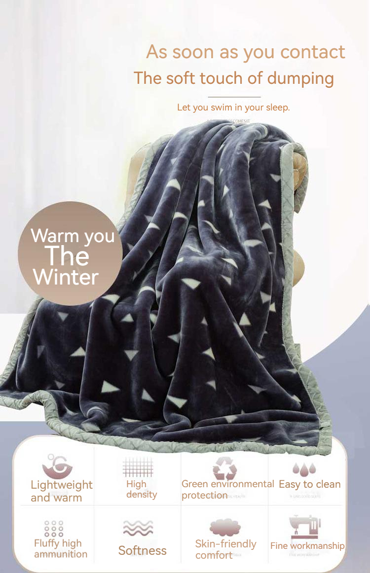 Thick Double Layer Raschel Velvet Fabric Blanket for Skin-friendly and Cozy Nap Time