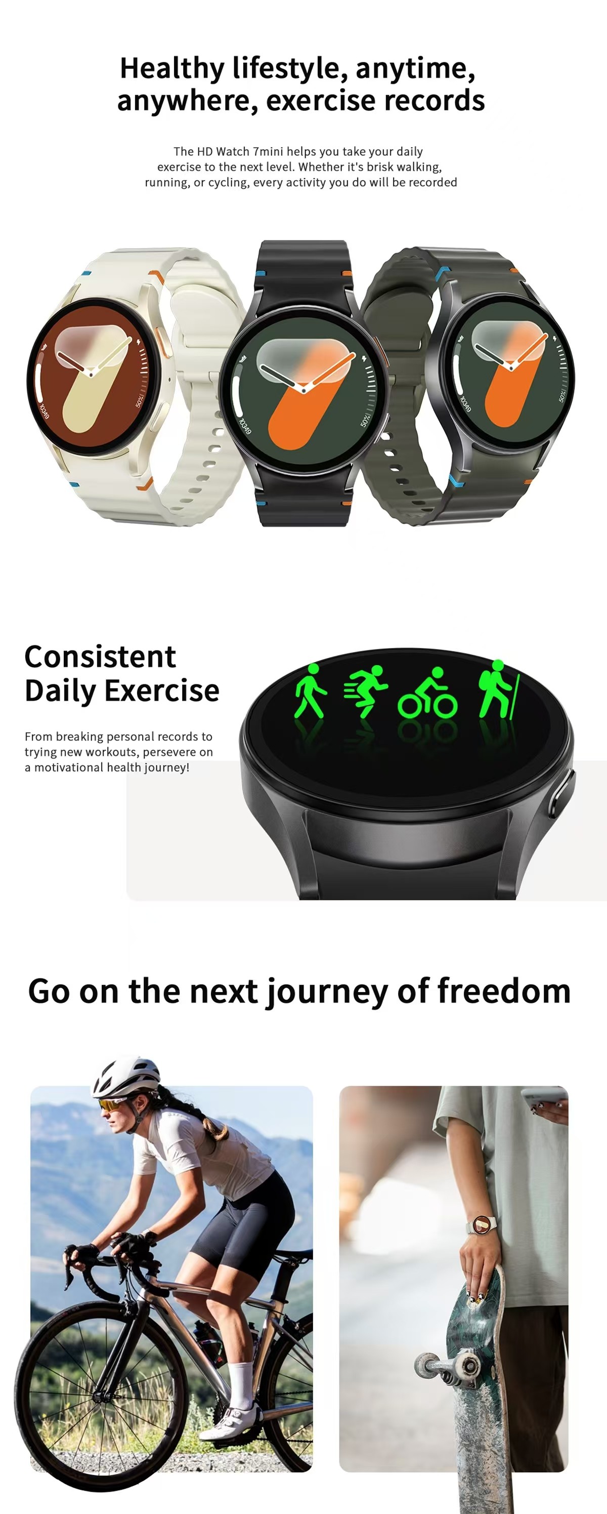 HD Watch 7 Mini Men Smart Watch With 1.3 Inch AMOLED 128Mb Flash App FitCloudPro