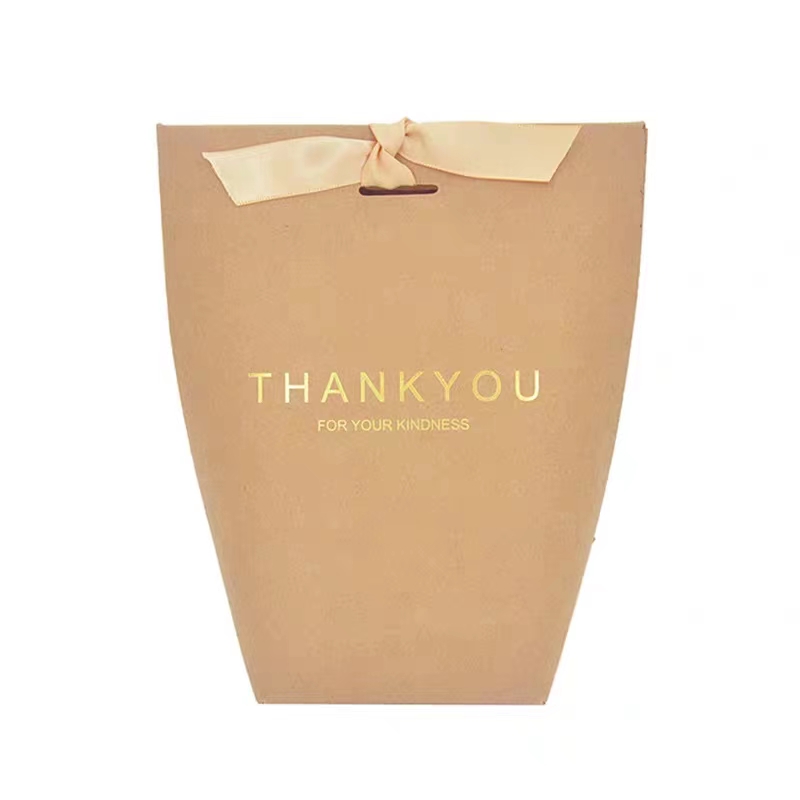 cardboard Thank You Paper Bags Gravure printing For Small Business