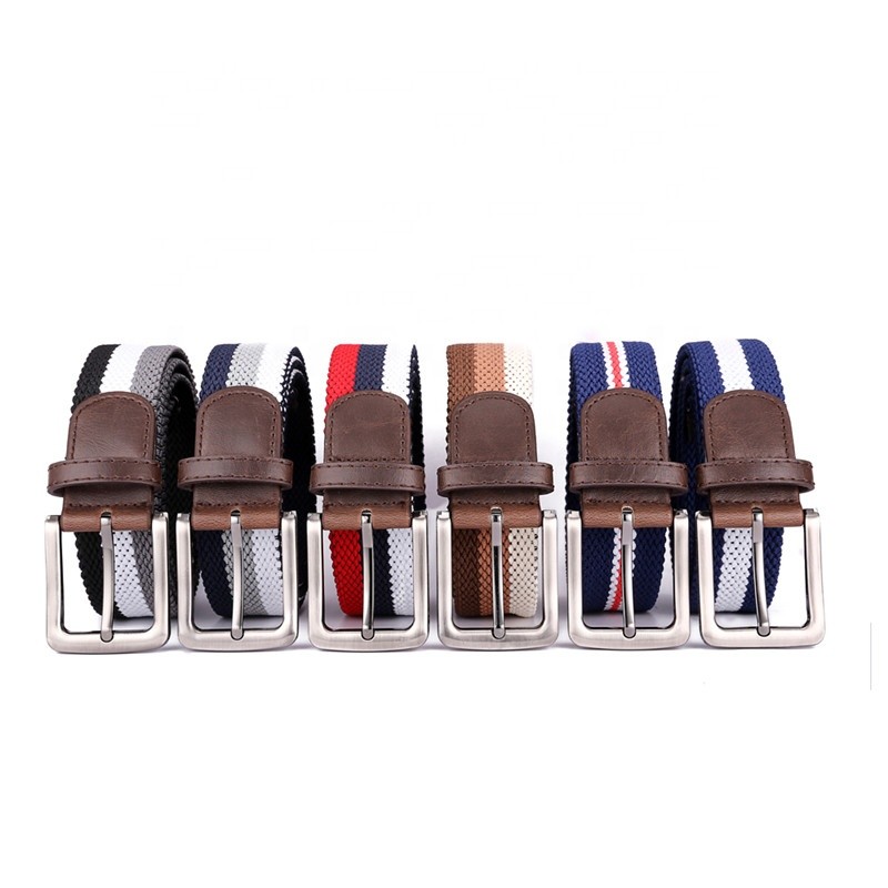 Canvas Woven Braided Fabric Belt Colorful 3.5cm Clip Buckles