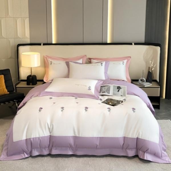Exquisite Embroidery Craft 100% Cotton Quilt Bedding Set for Comfortable Sleep 4