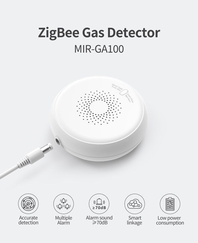 Zigbee Natural Gas Leak Alarm With Buzzer Network 70db High Voice
