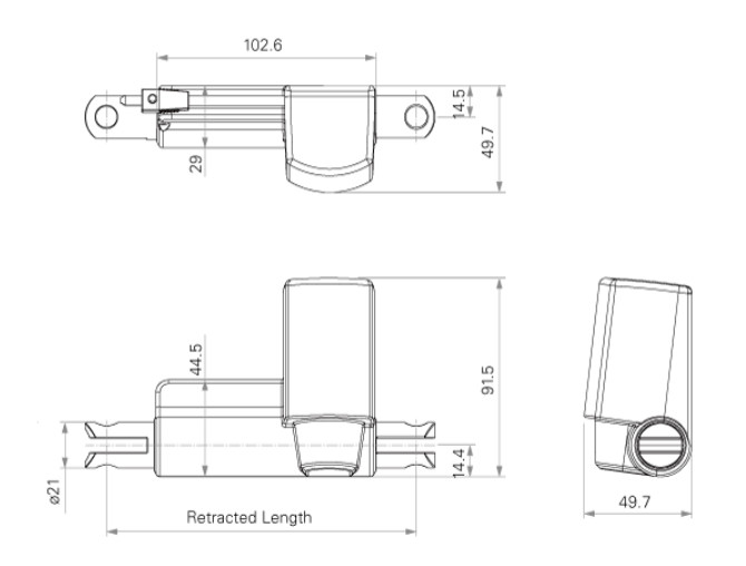 16mm/s 500N 24VDC Electric Linear Actuators For Recliner
