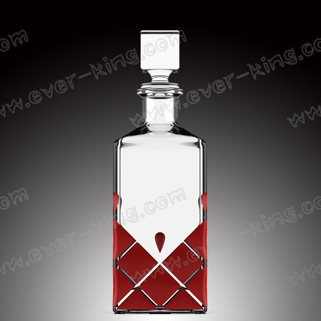 700ml Customized Square Brandy Glass Bottle